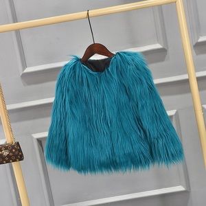 Size 2T Beautiful Faux Fur Blue Jacket
